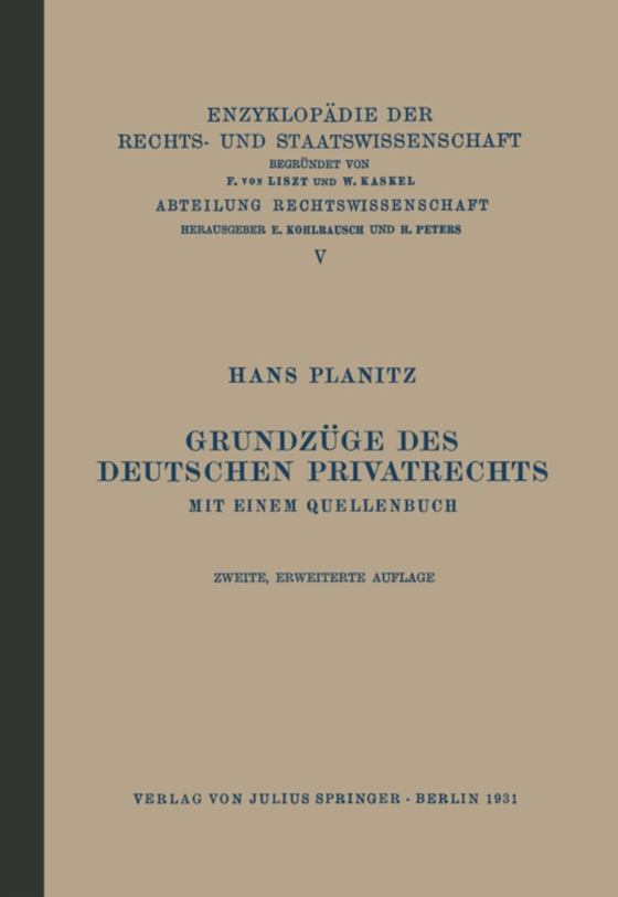 Grundzüge des Deutschen Privatrechts (e-bog) af Planitz, Hans