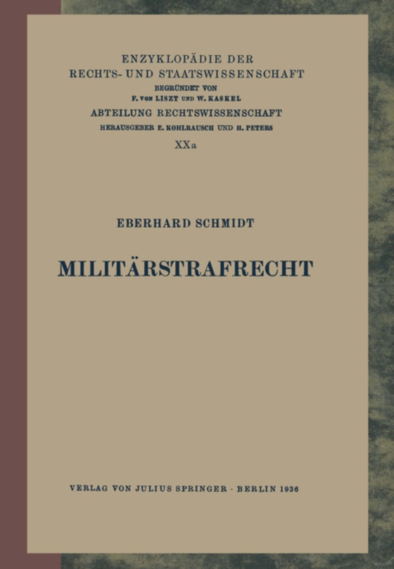 Militärstrafrecht (e-bog) af Schmidt, Eberhard