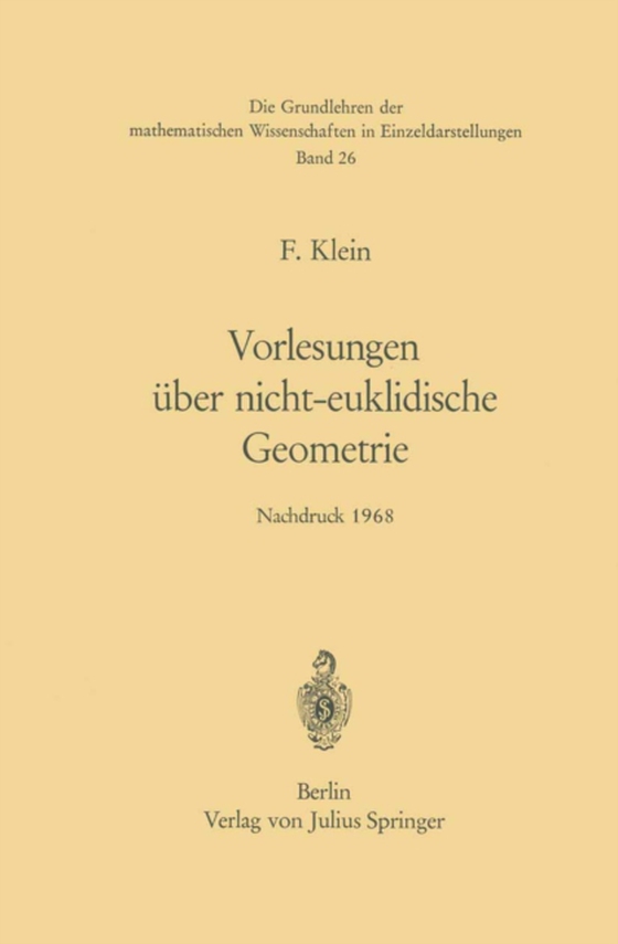 Vorlesungen über Nicht-Euklidische Geometrie (e-bog) af Klein, Felix