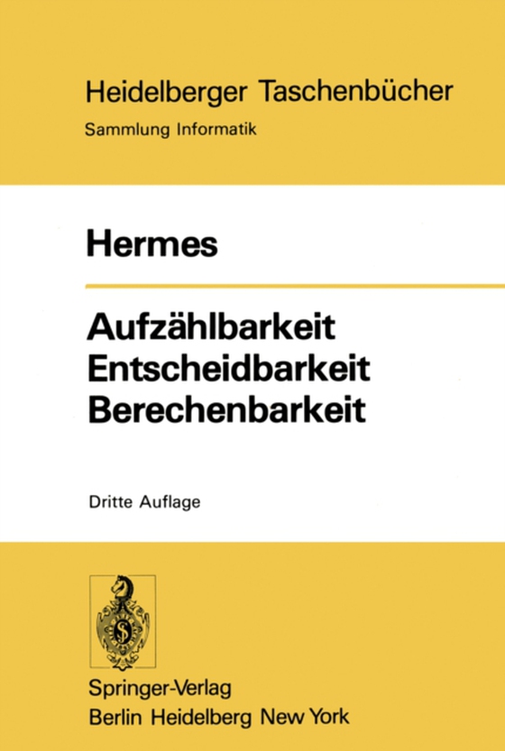 Aufzählbarkeit Entscheidbarkeit Berechenbarkeit (e-bog) af Hermes, Hans