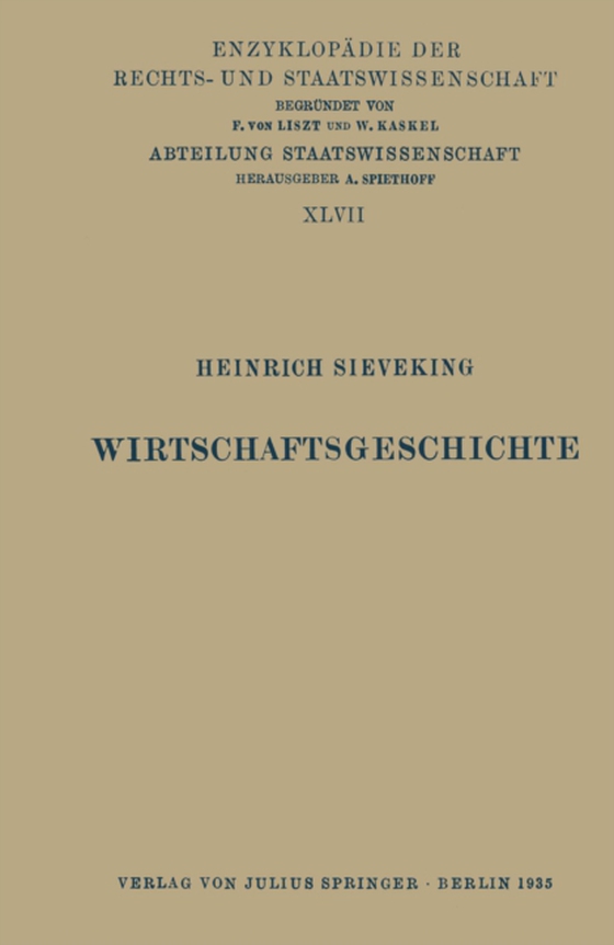 Wirtschaftsgeschichte (e-bog) af Sieveking, Heinrich