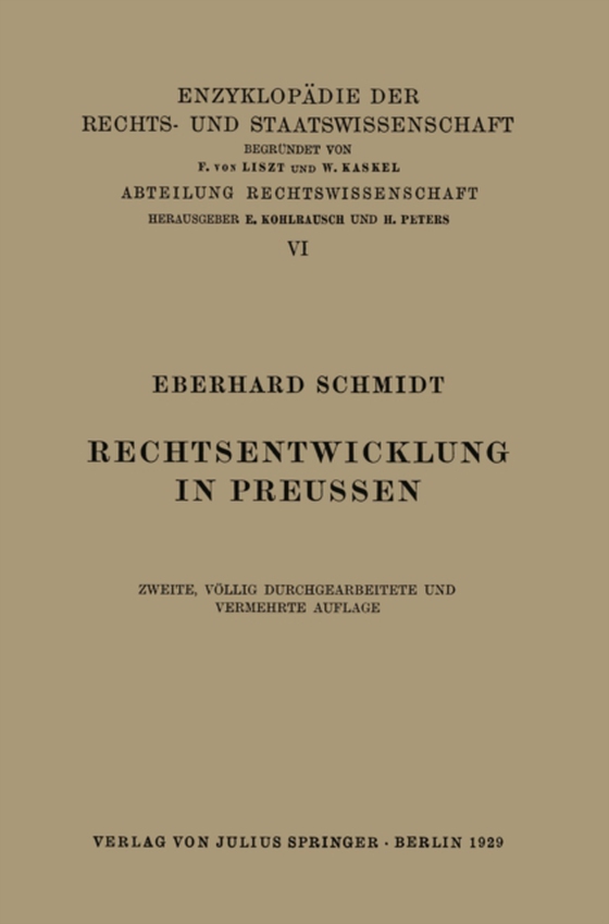 Rechtsentwicklung in Preussen (e-bog) af Schmidt, Eberhard