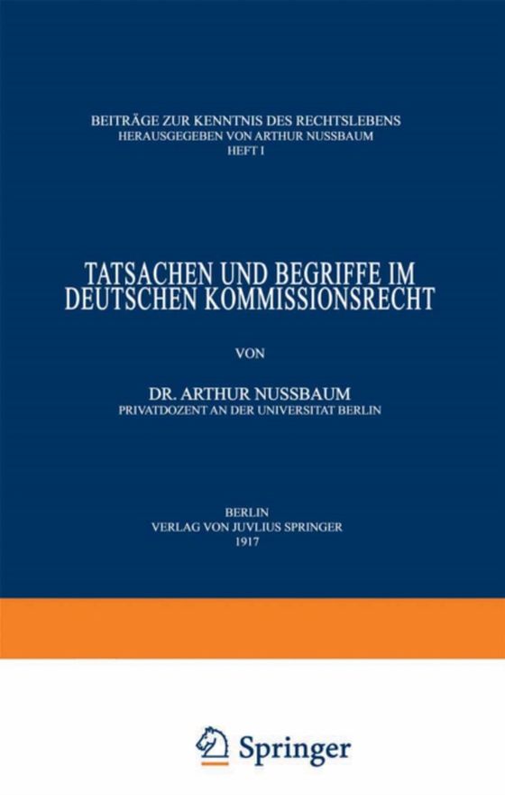 Tatsachen und Begriffe im Deutschen Kommissionsrecht (e-bog) af Nubaum, Arthur