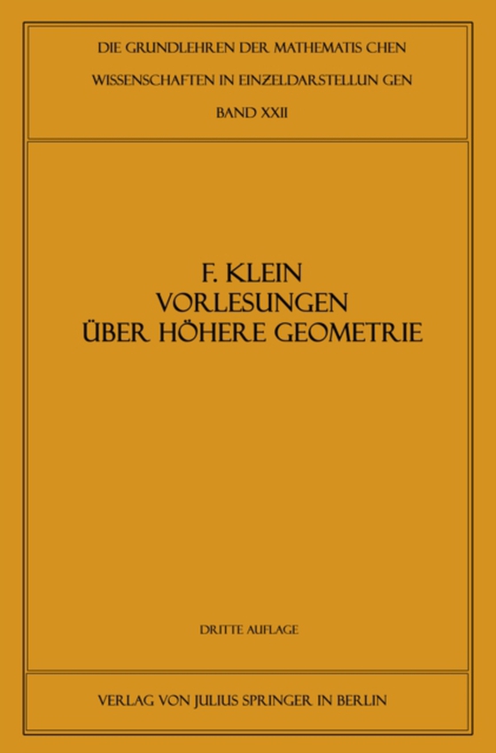 Vorlesungen über Höhere Geometrie (e-bog) af Blaschke, W.