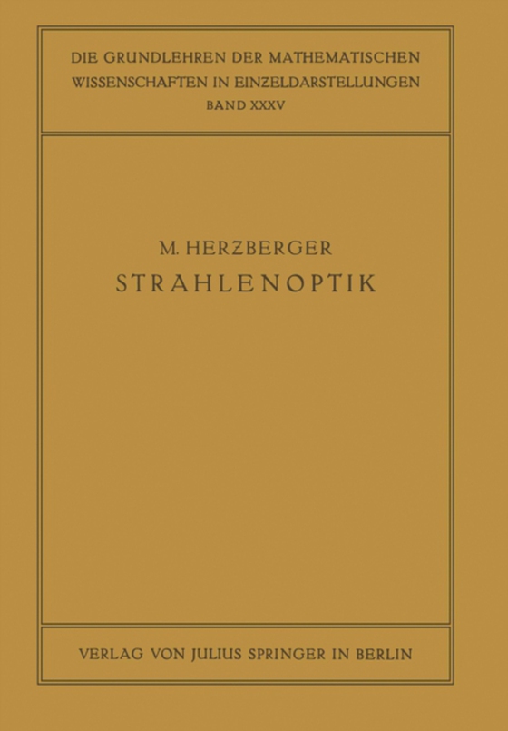 Strahlenoptik (e-bog) af Herzberger, M.