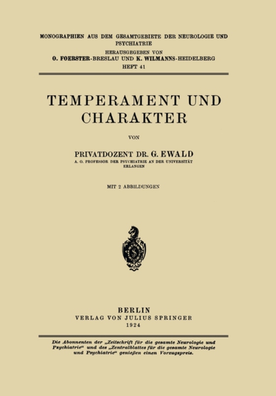 Temperament und Charakter (e-bog) af Ewald, G.