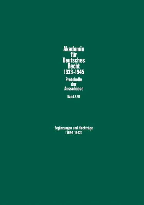Ergaenzungen und Nachtraege (1934–1942) (e-bog) af -