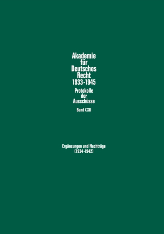 Ergaenzungen und Nachtraege (1934–1942) (e-bog) af -