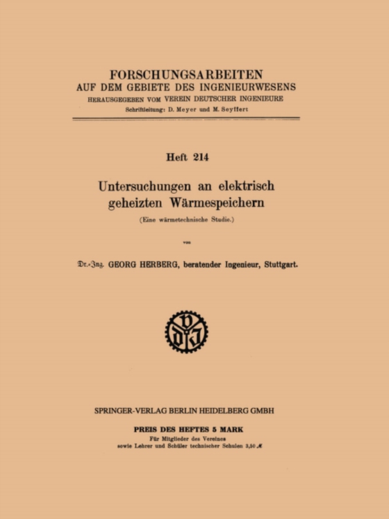 Untersuchungen an elektrisch geheizten Wärmespeichern (e-bog) af Herberg, Georg