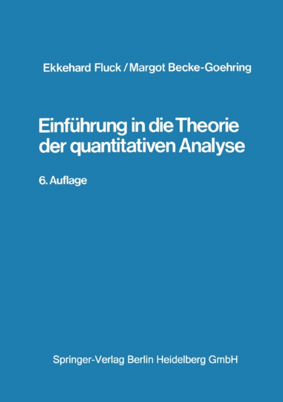 Einführung in die Theorie der qualitativen Analyse (e-bog) af Becke-Goehring, M.