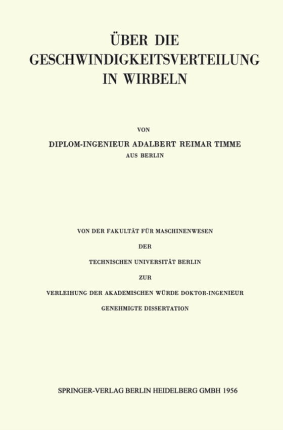 Über die Geschwindigkeitsverteilung in Wirbeln (e-bog) af Timme, Adalbert Reimar