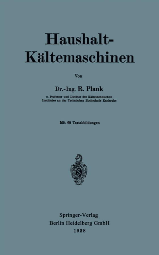 Haushalt-Kältemaschinen (e-bog) af Plank, Rudolf