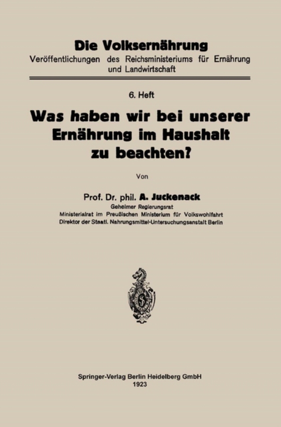 Was haben wir bei unserer Ernährung im Haushalt zu beachten? (e-bog) af Juckenack, Adolf