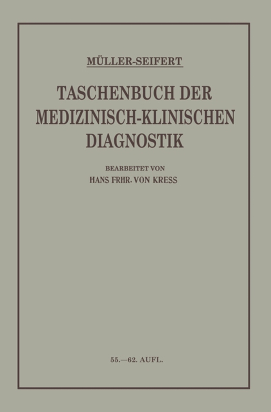 Taschenbuch der Medizinisch Klinischen Diagnostik (e-bog) af Kress, Hans Frh. von