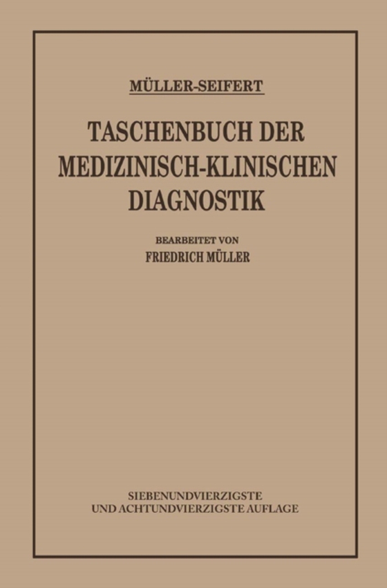 Taschenbuch der Medizinisch Klinischen Diagnostik