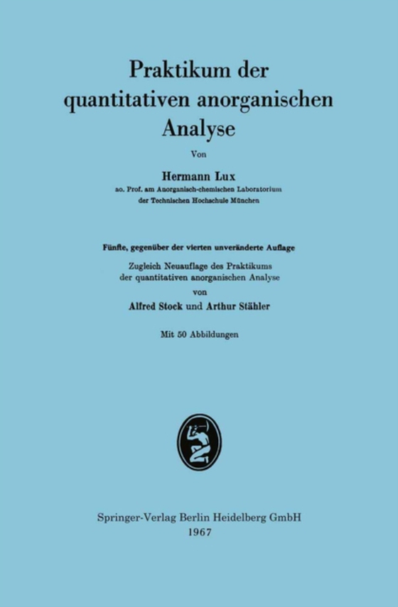 Praktikum der quantitativen anorganischen Analyse (e-bog) af Lux, Hermann