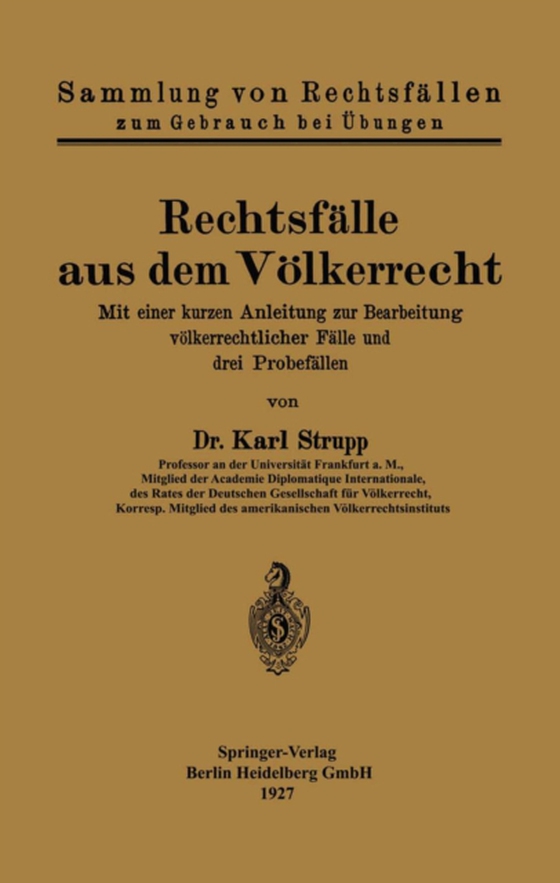 Rechtsfälle aus dem Völkerrecht (e-bog) af Strupp, Karl