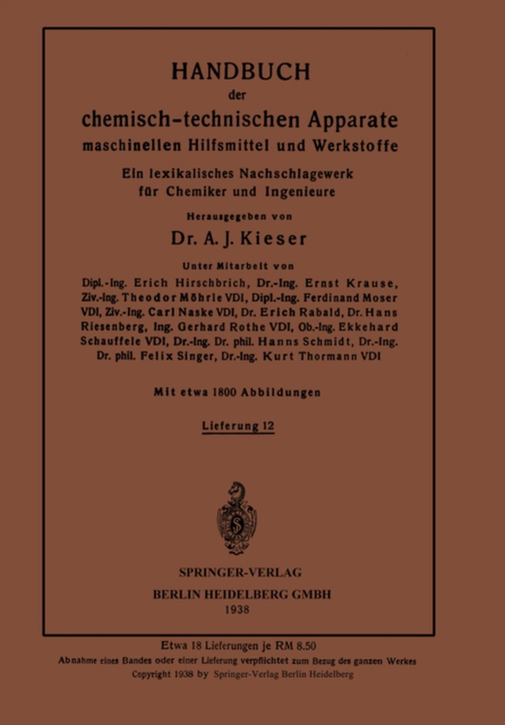 Handbuch der chemisch-technischen Apparate maschinellen Hilfsmittel und Werkstoffe (e-bog) af Thormann, Kurt