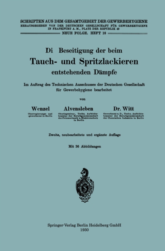 Die Beseitigung der beim Tauch- und Spritzlackieren entstehenden Dämpfe (e-bog) af Witt, Herbert