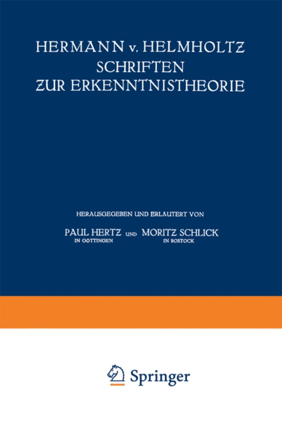 Hermann v. Helmholtz Schriften zur Erkenntnistheorie (e-bog) af Schlick, Moritz