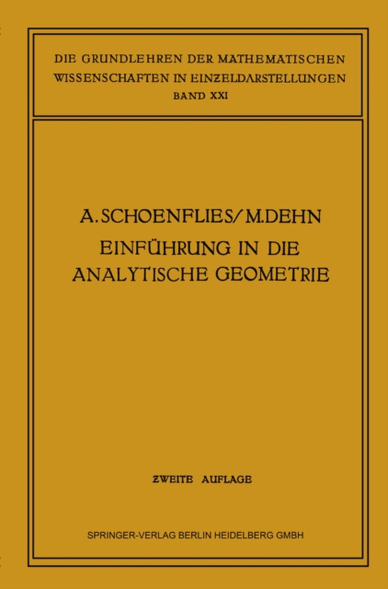 Einführung in die Analytische Geometrie der Ebene und des Raumes