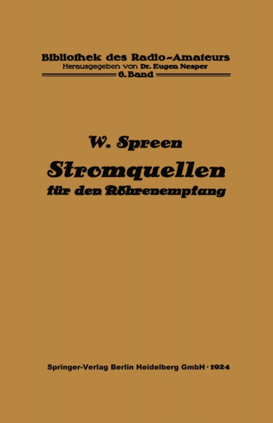 Stromquellen für den Röhrenempfang (e-bog) af Nesper, Eugen