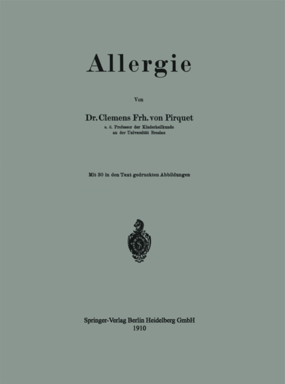 Allergie (e-bog) af Cesenatico, Clemens Peter Pirquet von