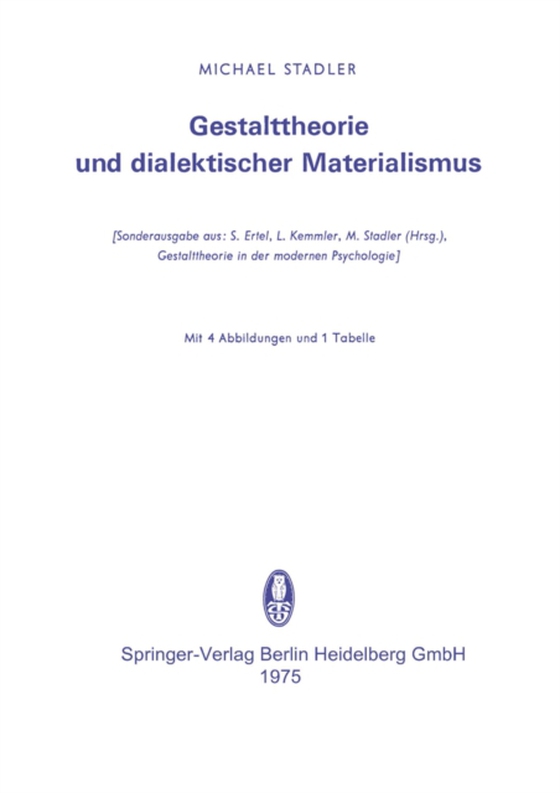 Gestalttheorie und dialektischer Materialismus (e-bog) af Stadler, Michael