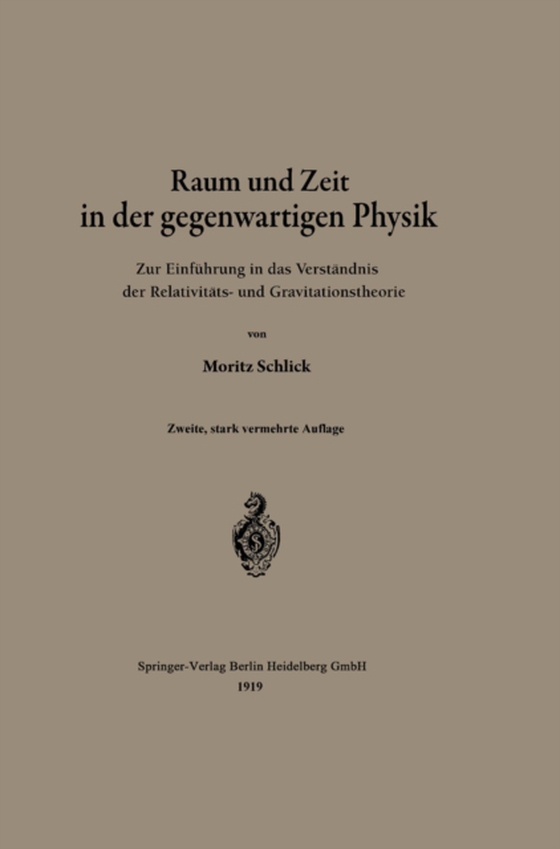 Raum und Zeit in der gegenwärtigen Physik