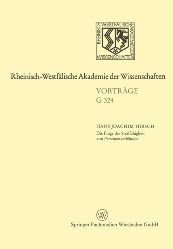 Die Frage der Straffähigkeit von Personenverbänden (e-bog) af Hirsch, Hans Joachim