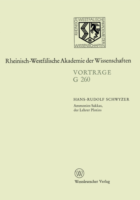 Ammonios Sakkas, der Lehrer Plotins (e-bog) af Schwyzer, Hans-Rudolf