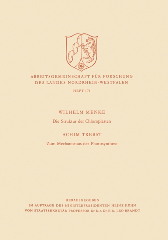 Die Struktur der Chloroplasten. Zum Mechanismus der Photosynthese (e-bog) af Menke, Wilhelm