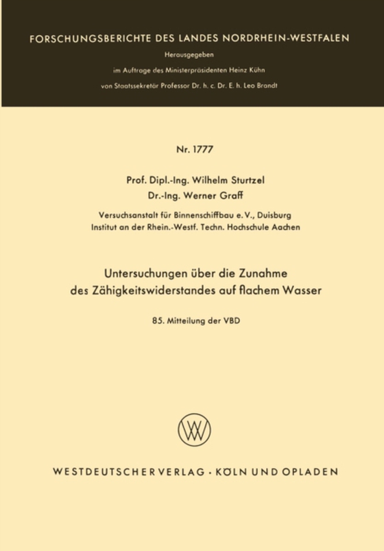 Untersuchungen über die Zunahme des Zähigkeitswiderstandes auf flachem Wasser (e-bog) af Sturtzel, Wilhelm