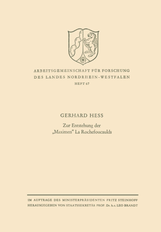 Zur Entstehung der „Maximen“ La Rochefoucaulds (e-bog) af Hess, Gerhard