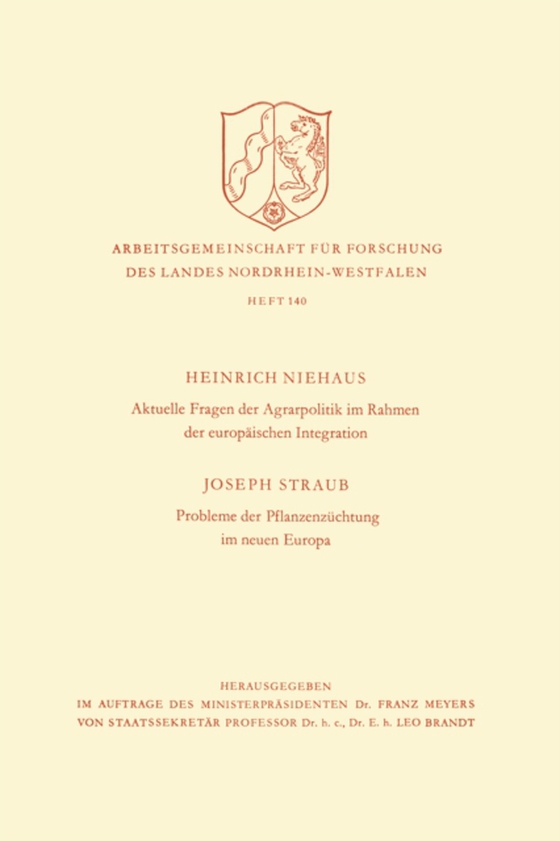 Aktuelle Fragen der Agrarpolitik im Rahmen der europäischen Integration. Probleme der Pflanzenzüchtung im neuen Europa (e-bog) af Niehaus, Heinrich