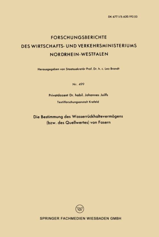 Die Bestimmung des Wasserrückhaltevermögens (bzw. des Quellwertes) von Fasern