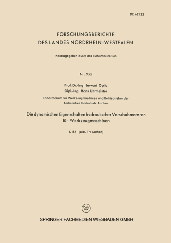 Die dynamischen Eigenschaften hydraulischer Vorschubmotoren für Werkzeugmaschinen