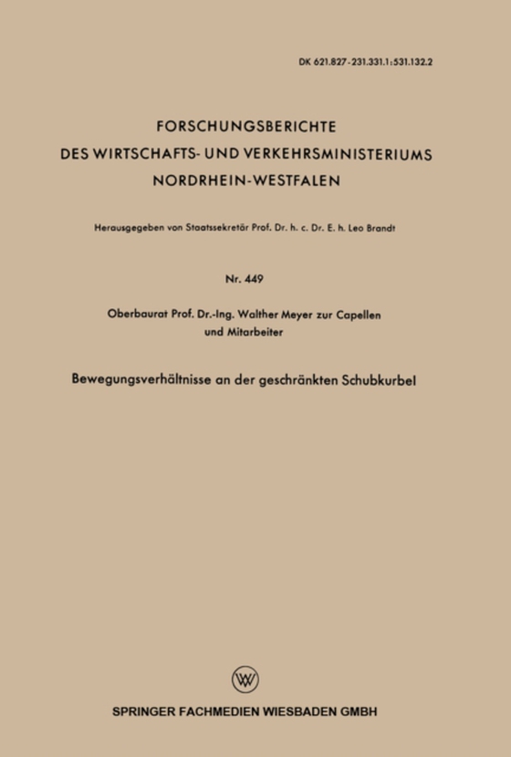 Bewegungsverhältnisse an der geschränkten Schubkurbel (e-bog) af Capellen, Walther Meyer zur