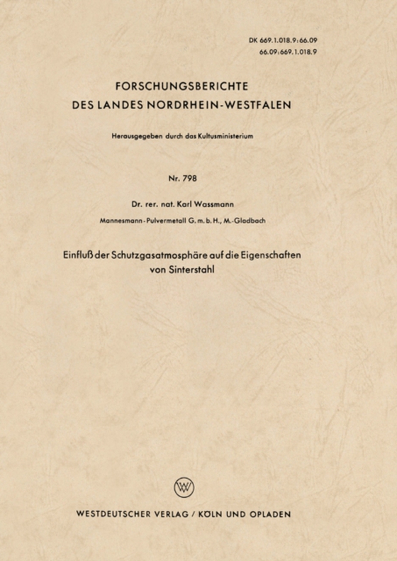 Einfluß der Schutzgasatmosphäre auf die Eigenschaften von Sinterstahl (e-bog) af Wamann, Karl