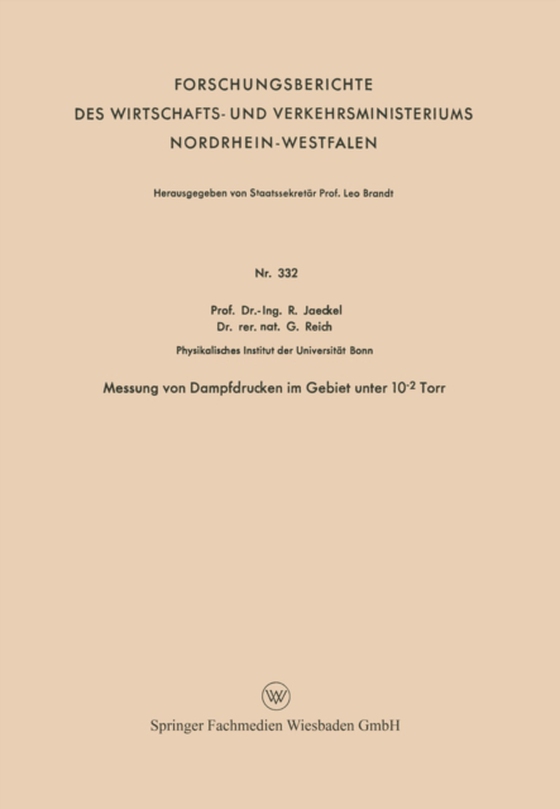 Messung von Dampfdrucken im Gebiet unter 10−2 Torr