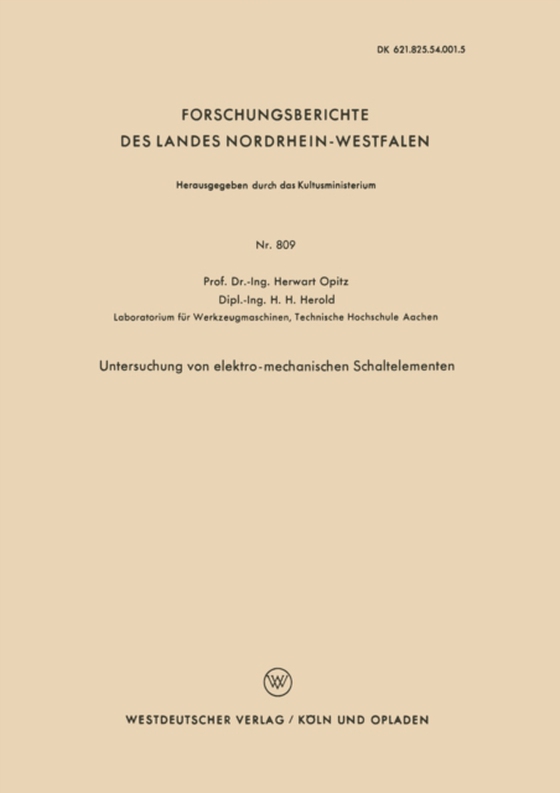 Untersuchung von elektro-mechanischen Schaltelementen (e-bog) af Opitz, Herwart