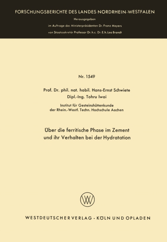 Über die ferritische Phase im Zement und ihr Verhalten bei der Hydratation (e-bog) af Schwiete, Hans-Ernst