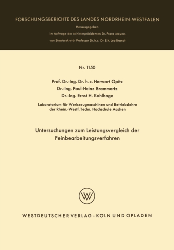 Untersuchungen zum Leistungsvergleich der Feinbearbeitungsverfahren (e-bog) af Opitz, Herwart