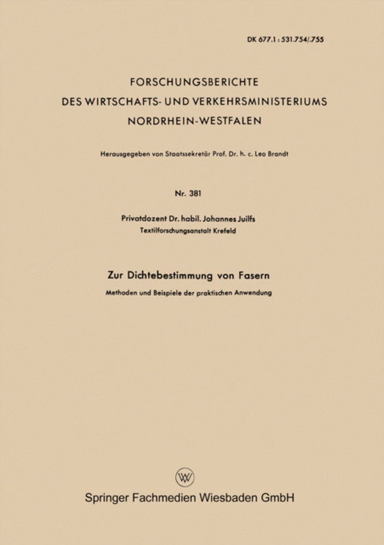 Zur Dichtebestimmung von Fasern (e-bog) af Juilfs, Johannes