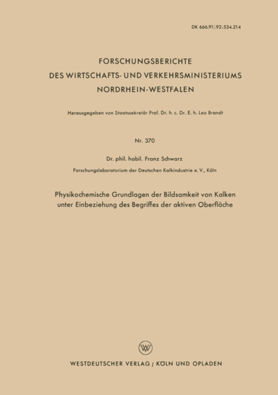 Physikochemische Grundlagen der Bildsamkeit von Kalken unter Einbeziehung des Begriffes der aktiven Oberfläche