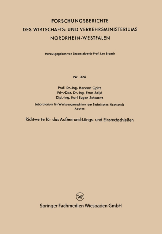 Richtwerte für das Außenrund-Längs- und Einstechschleifen