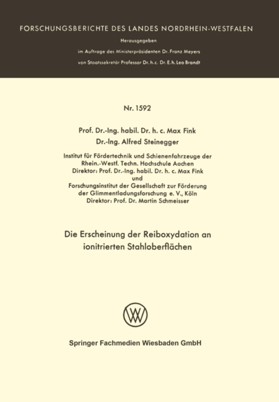 Die Erscheinung der Reiboxydation an ionitrierten Stahloberflächen (e-bog) af Fink, Max