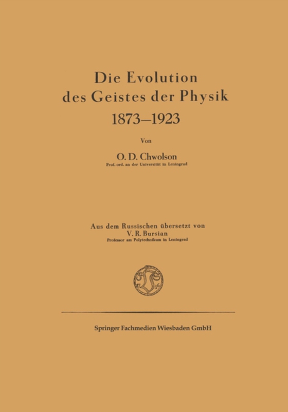 Die Evolution des Geistes der Physik 1873–1923