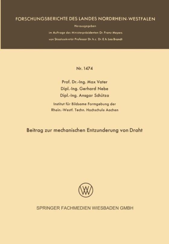 Beitrag zur mechanischen Entzunderung von Draht (e-bog) af Vater, Max