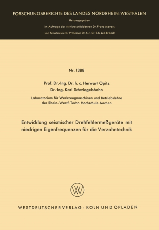 Entwicklung seismischer Drehfehlermeßgeräte mit niedrigen Eigenfrequenzen für die Verzahntechnik